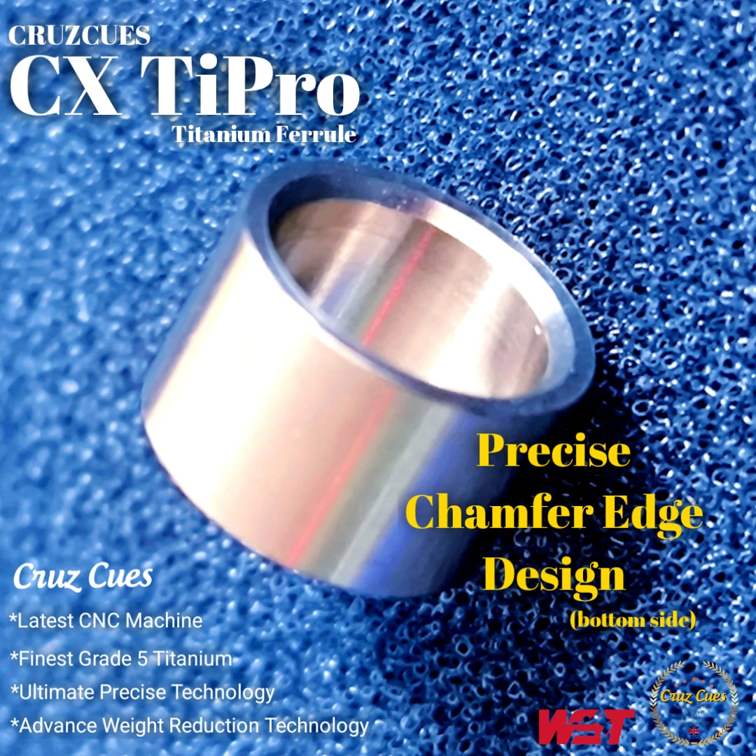 Cruzcues CX TiPro Titanium Cue Ferrule for Snooker/Pool/Chinese Pool